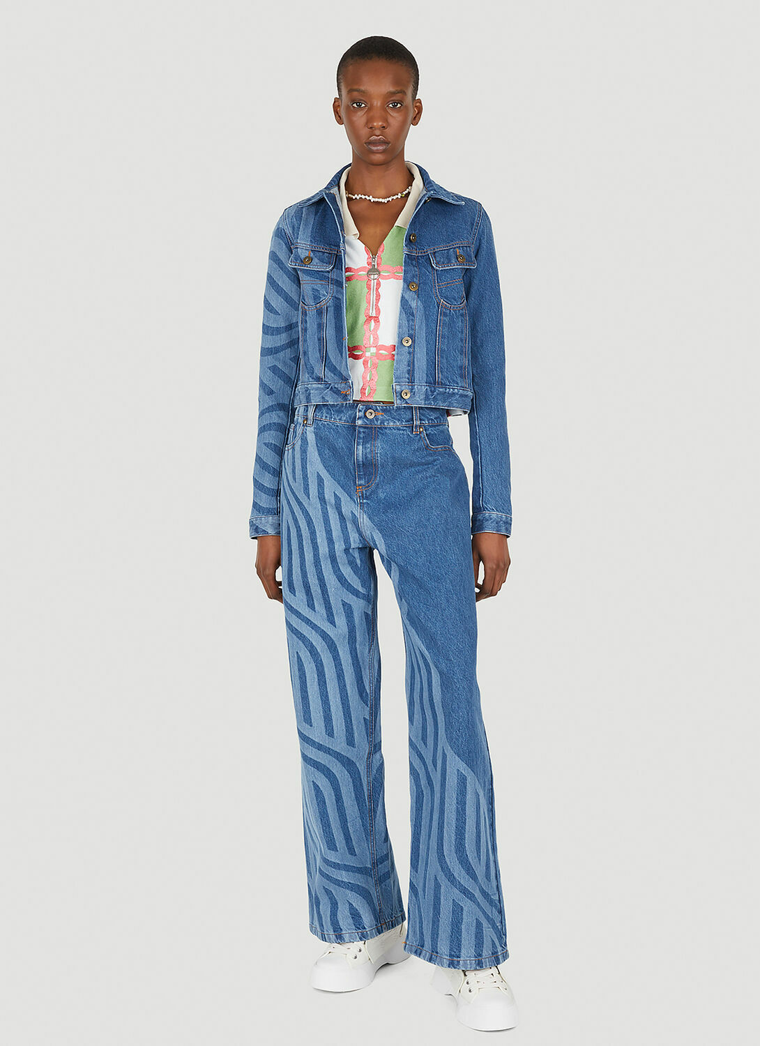 Ahluwalia Laser Motif Denim Jacket