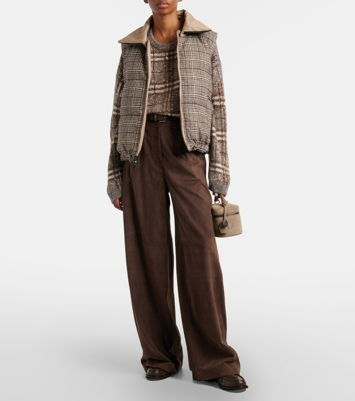 Brunello Cucinelli Checked sequined sweater