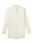 SMR Days - Tulum Grandad-Collar Fil-Coupé Cotton Shirt - White
