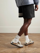 adidas Originals - Straight-Leg Striped Cotton-Blend Jersey Shorts - Black