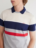 Versace - Logo-Embroidered Striped Cotton-Jersey Polo Shirt - White