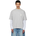 EGONlab Gray Sculpted Cotton Shirt T-shirt