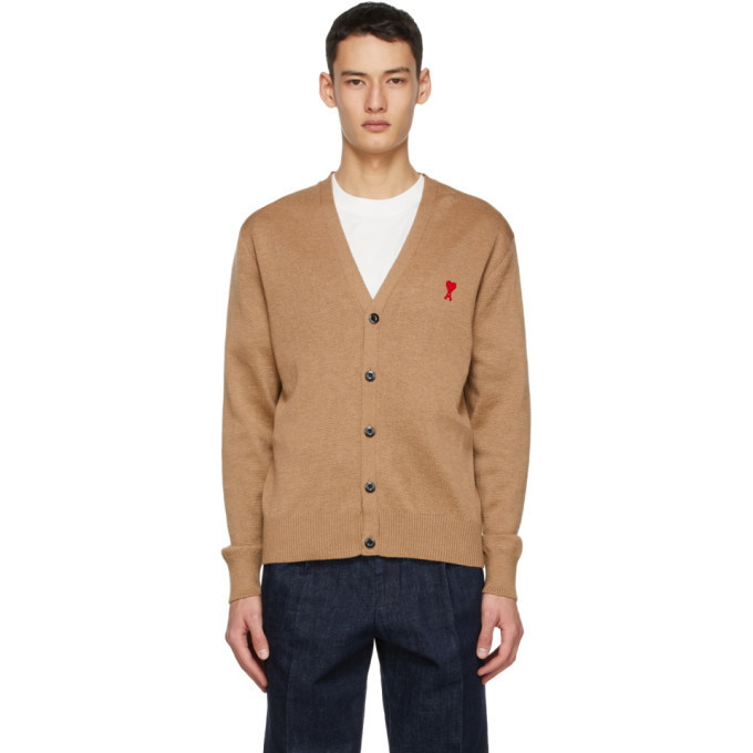 Photo: AMI Alexandre Mattiussi Beige Merino Ami De Coeur Cardigan