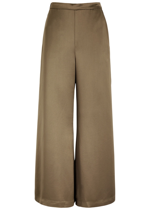 Photo: BY Malene Birger Lucee Flared Satin Trousers Light Brown