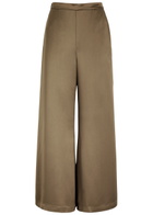 BY Malene Birger Lucee Flared Satin Trousers Light Brown