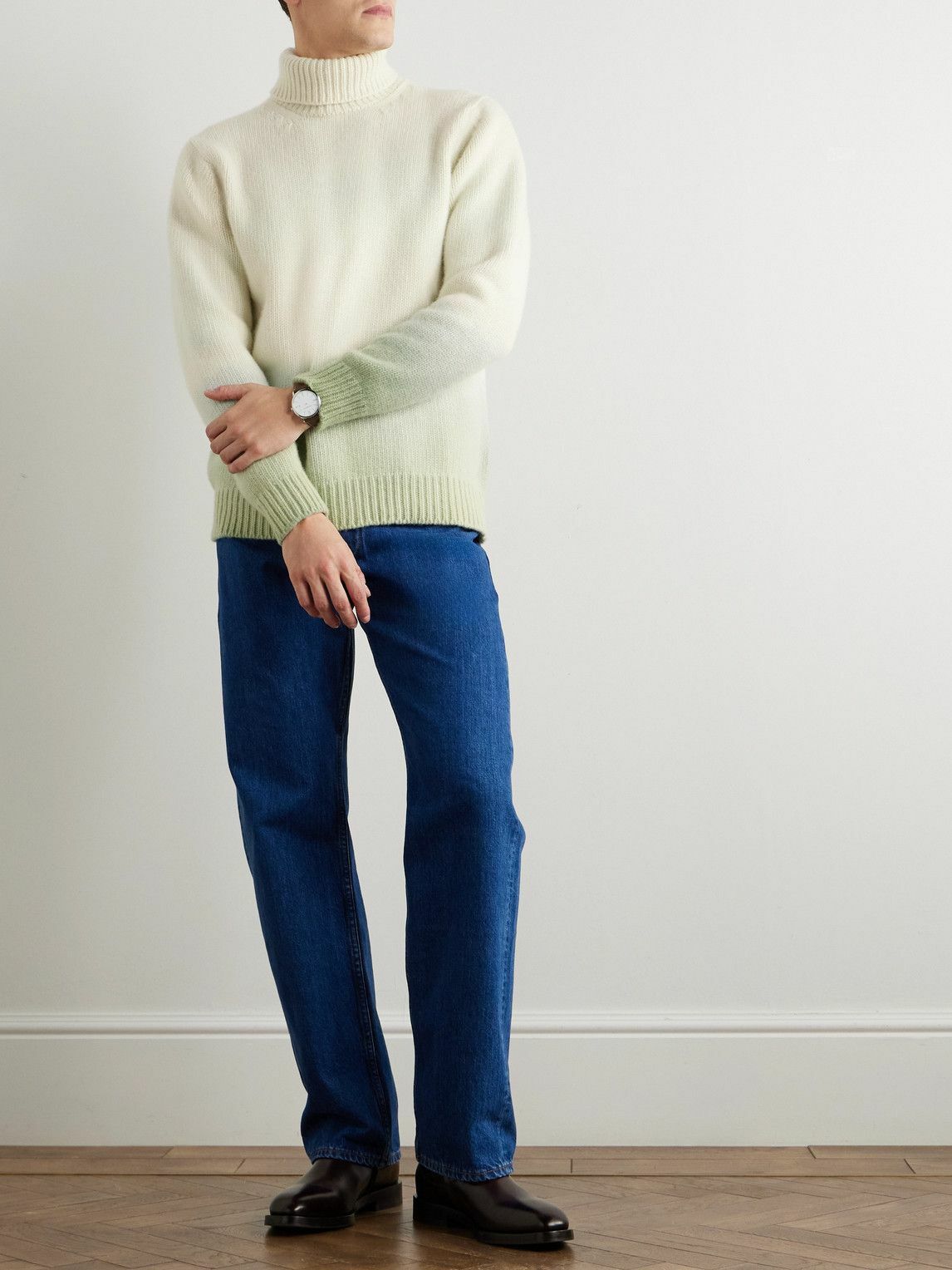 Richard James - Dip-Dyed Wool Rollneck Sweater - Green