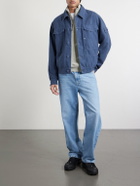 Stone Island - STONE ISLAND GHOST Linen-Blend Trucker Jacket - Blue