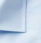 Canali - Light-Blue Cutaway-Collar Slub Cotton and Linen-Blend Shirt - Light blue