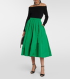 Alexander McQueen Gathered polyfaille midi skirt