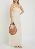 Solaqua Mila Embroidered Cotton Midi Dress Ivory