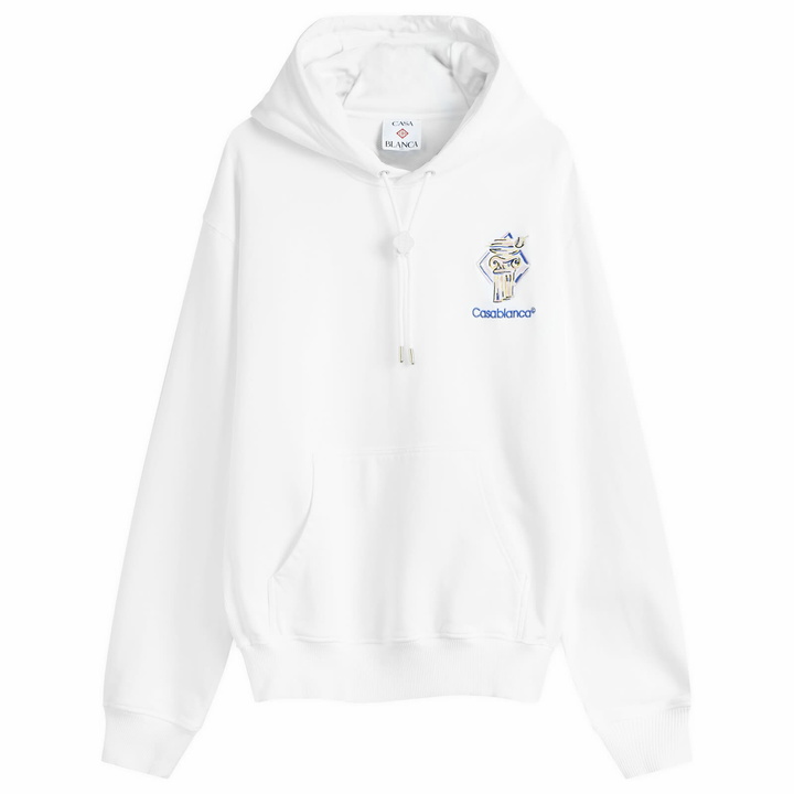 Photo: Casablanca Men's Diamon Collar Popover Hoodie in White