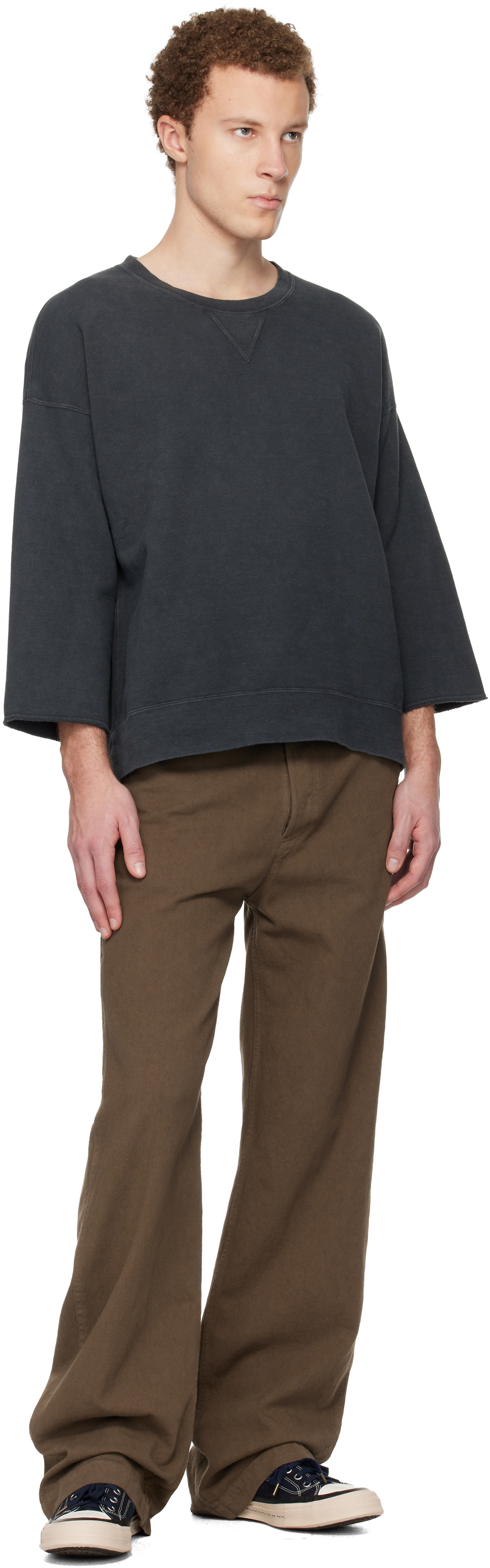 visvim Black Jumbo SB 3/4 DMGD Sweatshirt