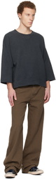 visvim Black Jumbo SB 3/4 DMGD Sweatshirt
