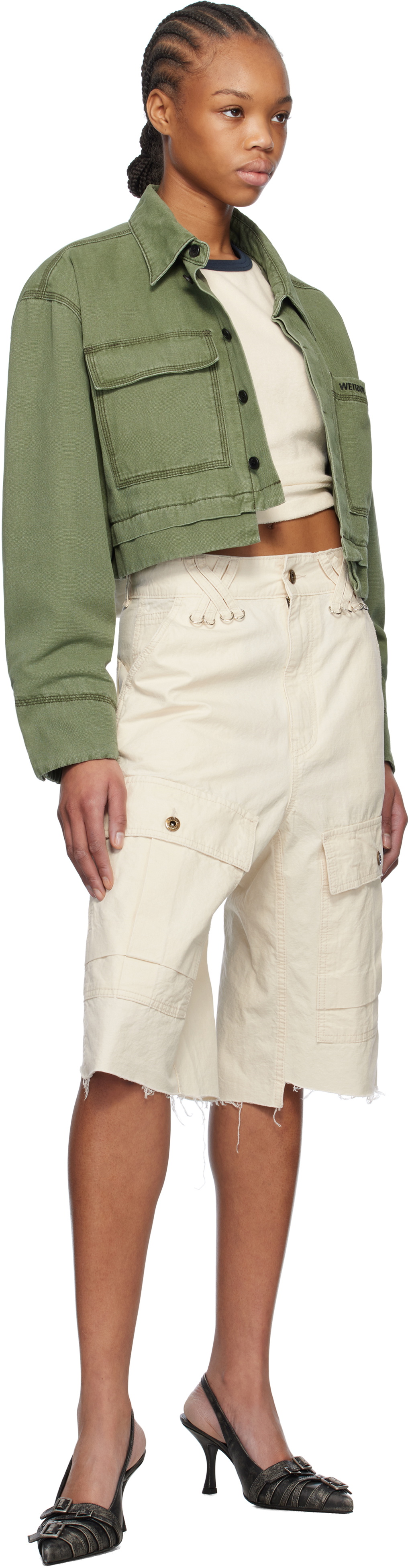 We11done Off-White Military Vintage Shorts