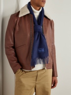 Paul Smith - Logo-Embroidered Fringed Cashmere Scarf