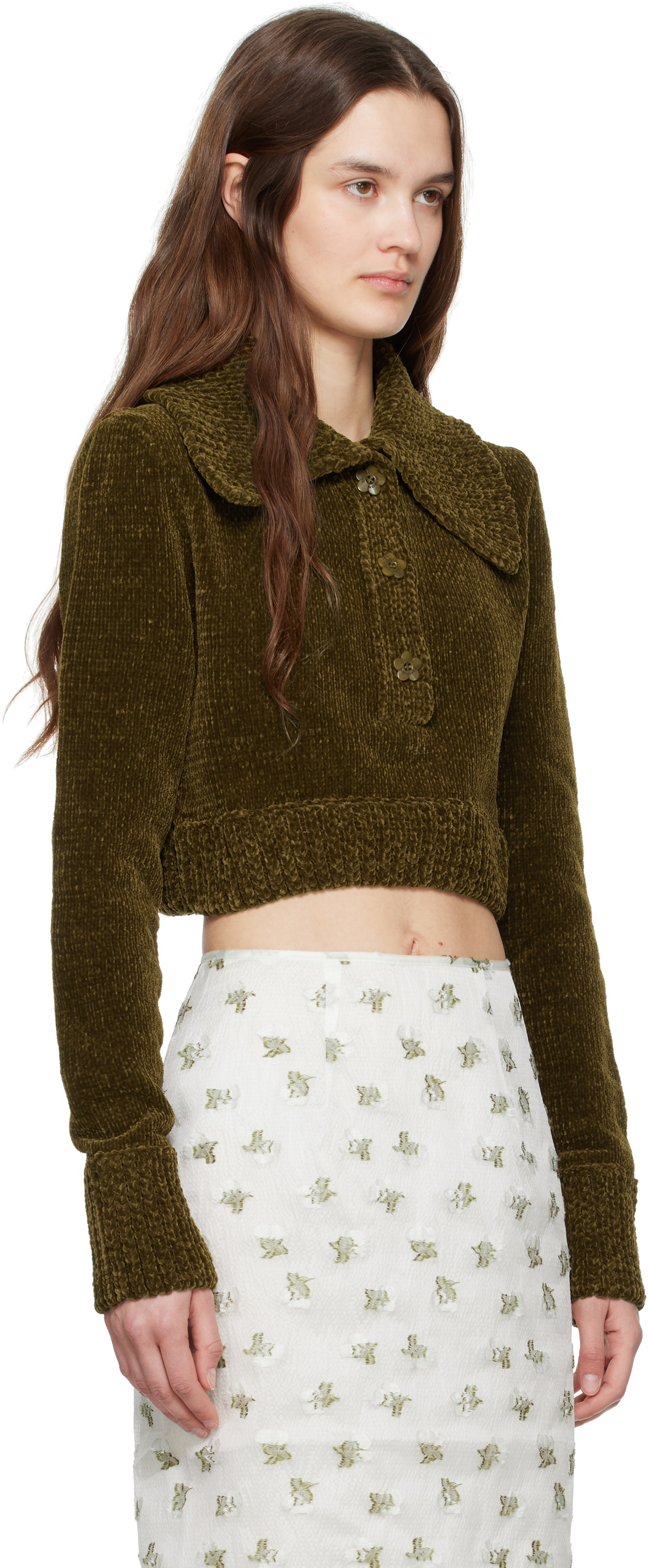 Cecilie Bahnsen Khaki Calla Sweater