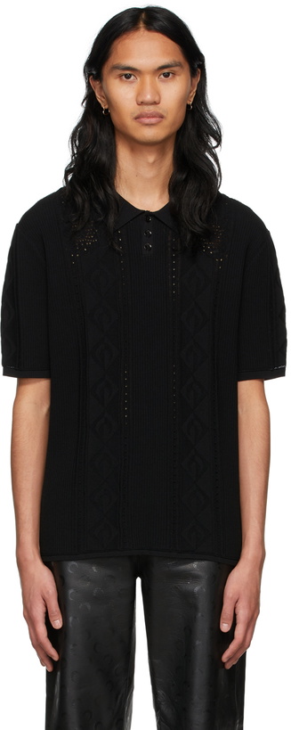 Photo: Marine Serre Black Viscose Polo