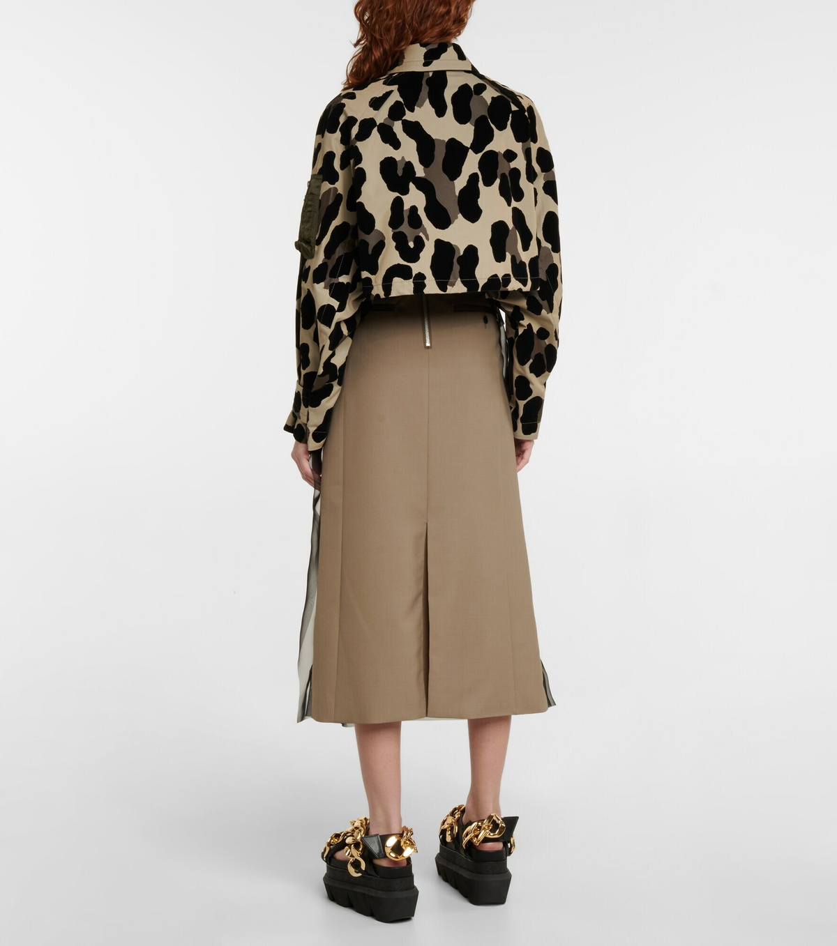 Sacai - Animal-print layered jacket Sacai