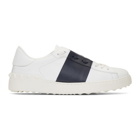 Valentino White and Blue Valentino Garavani Open Sneakers