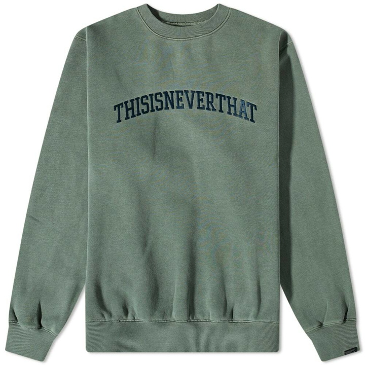 Photo: thisisneverthat Men's Arch Logo Crew Sweat in Forest