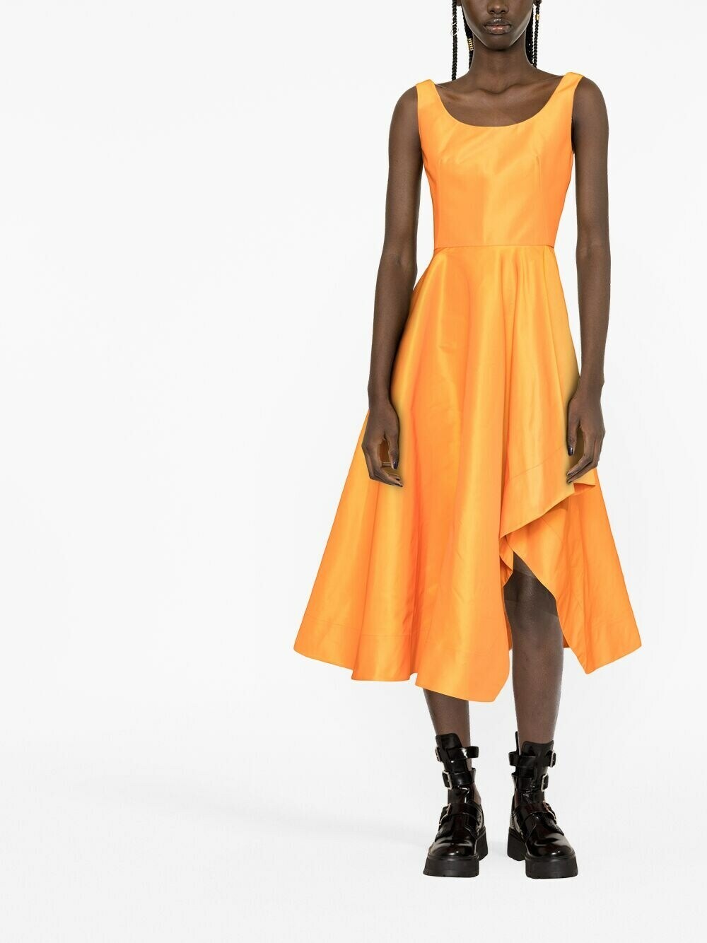【Alexander McQueen】★asymmetric midi dress Alexander McQueen Asymmetric cotton poplin midi dress