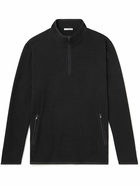 James Perse - Brushed Cotton-Blend Terry Half-Zip Sweater - Black