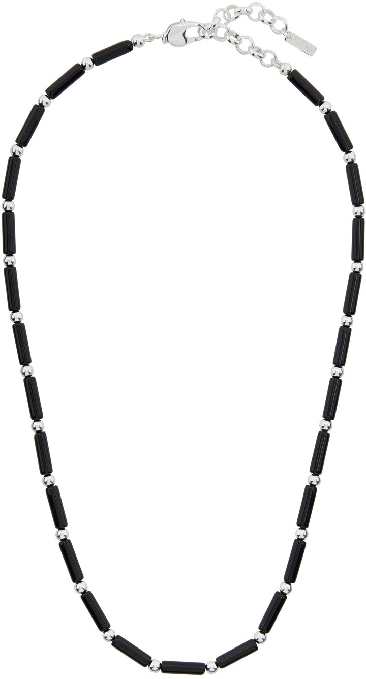 [ ELIOU★Erec ] onyx & sterling-silver necklace★関税送料込 