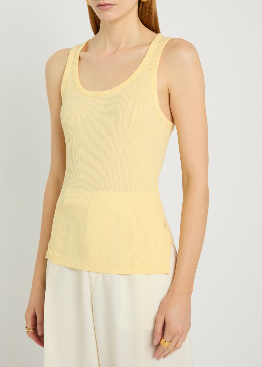 Jacquemus Le Marcel Rone Carre Cotton Tank top Yellow