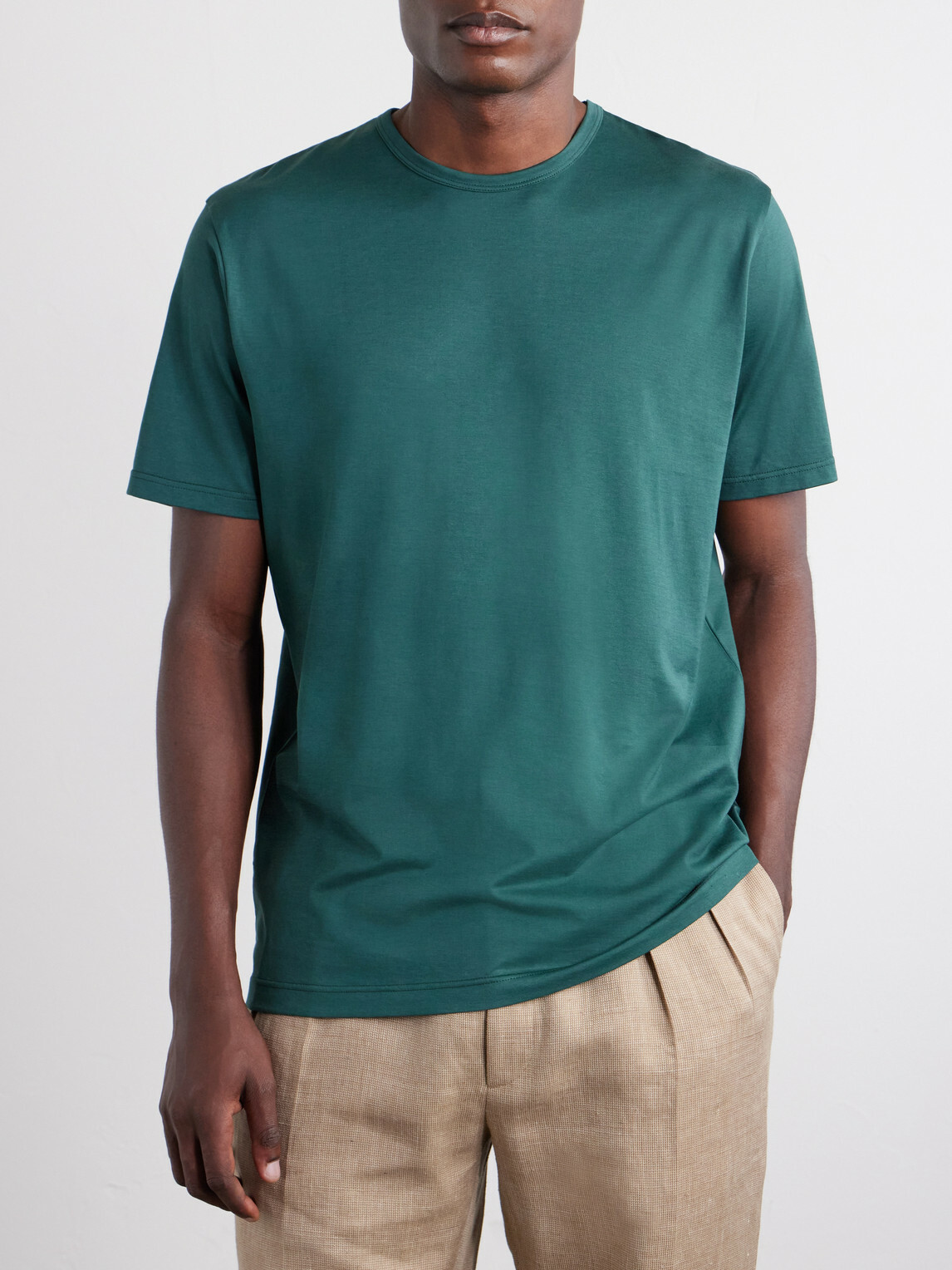 Sunspel - Slim-Fit Cotton-Jersey T-Shirt - Green