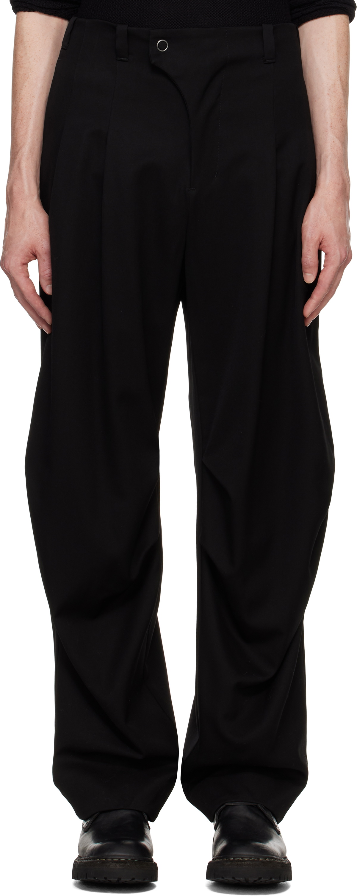 DEVOA Black Baggy Trousers
