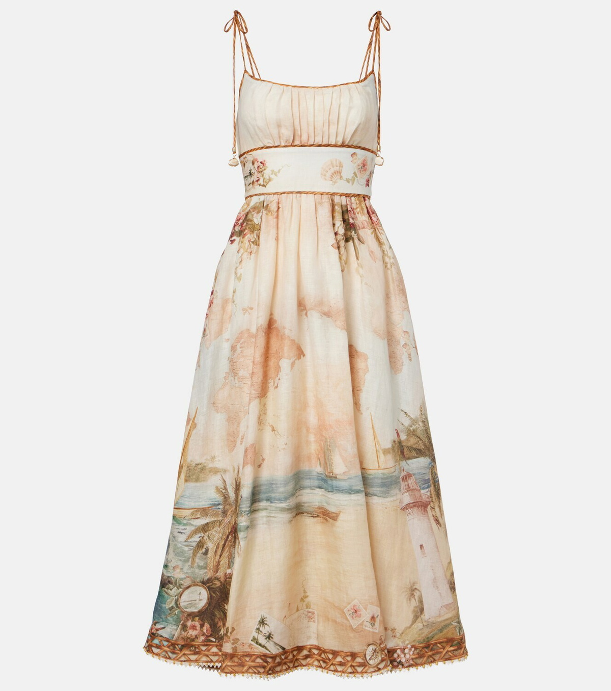 Zimmermann Mahon printed linen midi dress