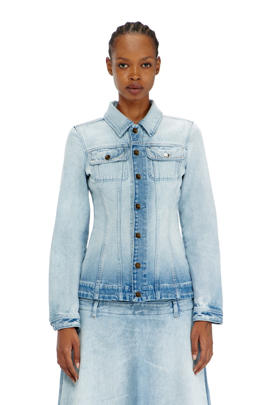 Photo: Diesel Hourglass denim trucker jacket - Denim Jackets Womens in Blue