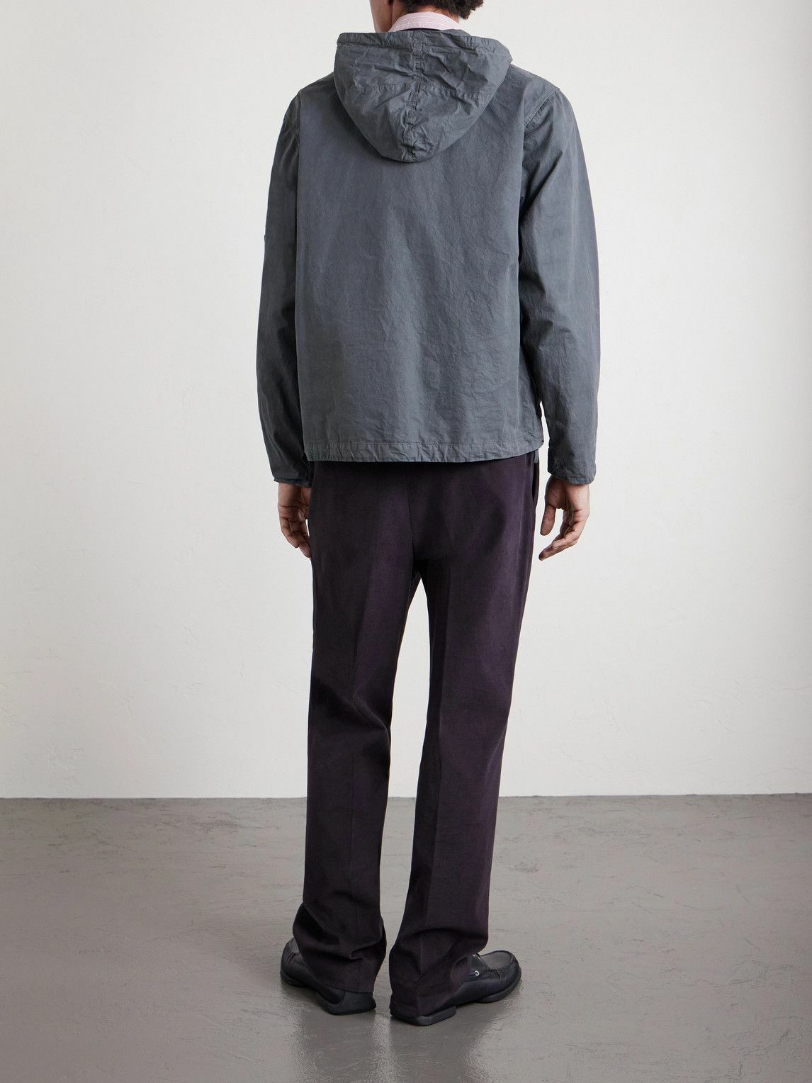 C.P. Company - Crinkled-Cotton Hooded Jacket - Gray C.P. Company