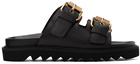 Moschino Black Strap Slip-On Sandals