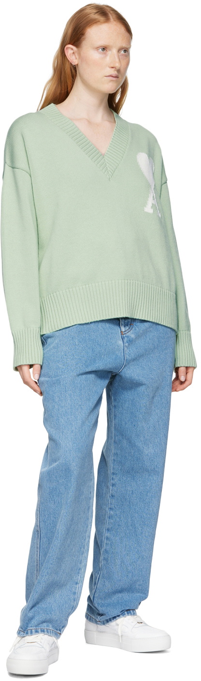 AMI Paris Green Ami De Cœur Sweater