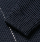 Maison Margiela - Ribbed Virgin Wool Zip-Up Cardigan - Men - Navy