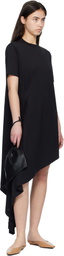 Loulou de Saison Black IGARI Asymmetric T-shirt Midi Dress