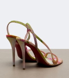 Christian Louboutin Rosalie embellished satin slingback sandals