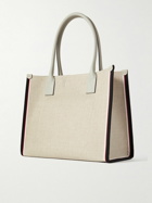 Christian Louboutin - Nastroloubi Leather and Webbing-Trimmed Canvas Tote