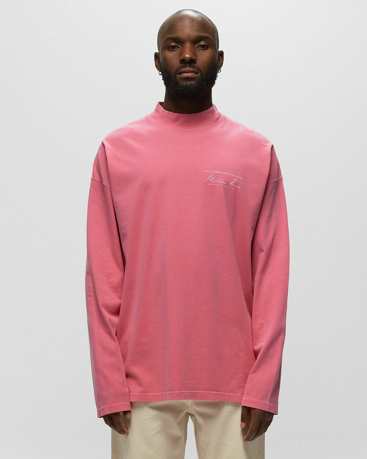 Martine Rose Funnel Neck Tee Pink - Mens - Longsleeves Martine Rose