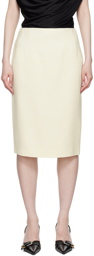 Versace Off-White Malfilé Midi Skirt