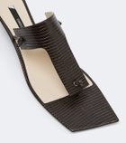 Christen Edge snake-effect leather mules
