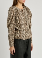 Isabel Marant Zarga Python-print Stretch-silk Blouse Multi Print