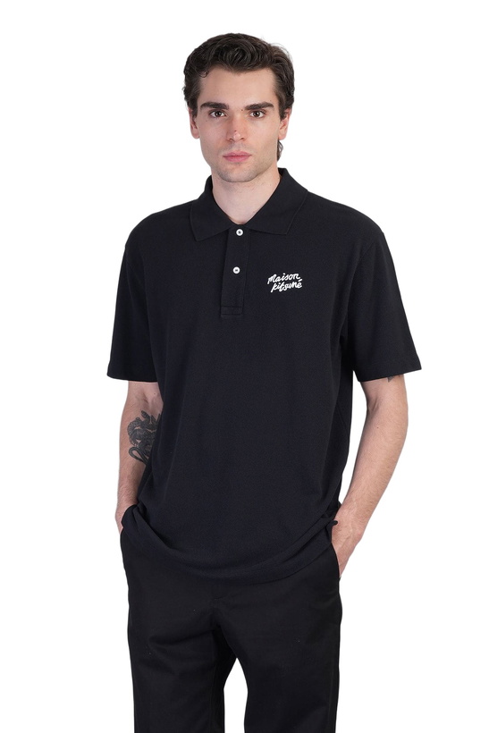 Photo: Maison Kitsuné Polo In Black Cotton