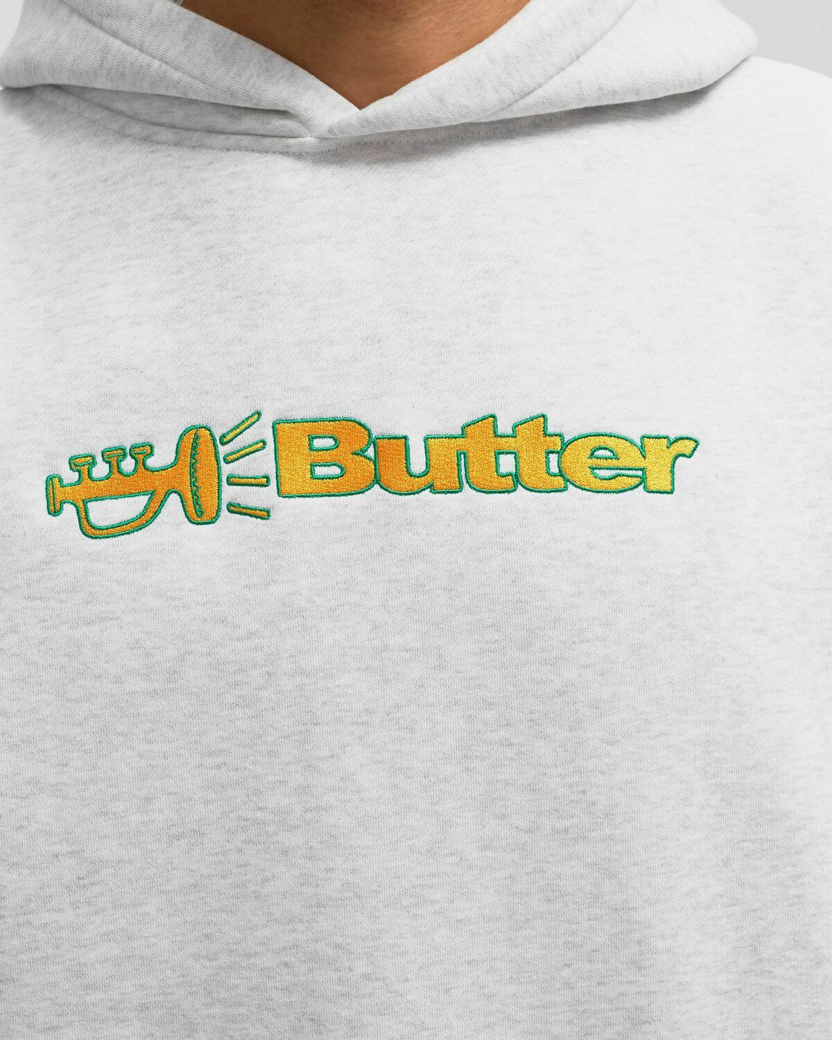 Butter Goods Horn Logo Pullover Hoodie Grey Mens Hoodies Butter Goods