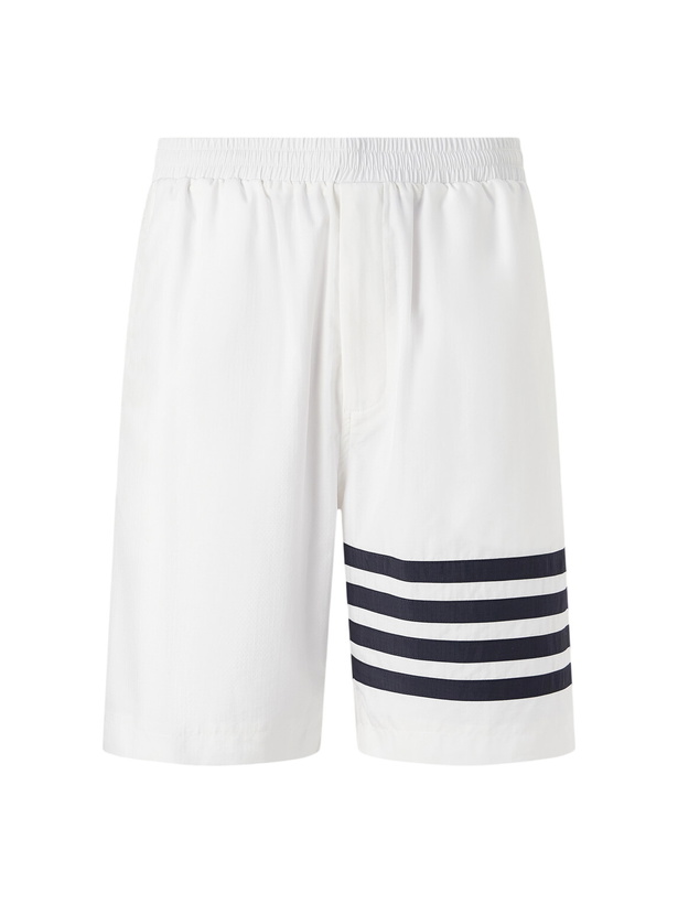 Photo: Thom Browne - Straight-Leg Striped Shorts - White