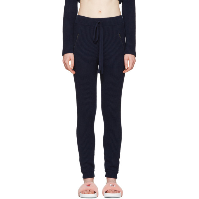 Photo: Baja East Navy Cashmere Ribbed Lounge Pants