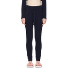 Baja East Navy Cashmere Ribbed Lounge Pants