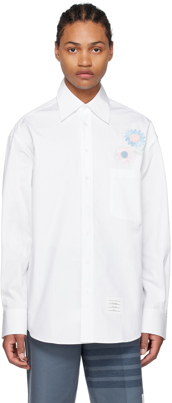 Photo: Thom Browne White Embroidered Shirt