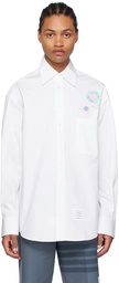 Thom Browne White Embroidered Shirt